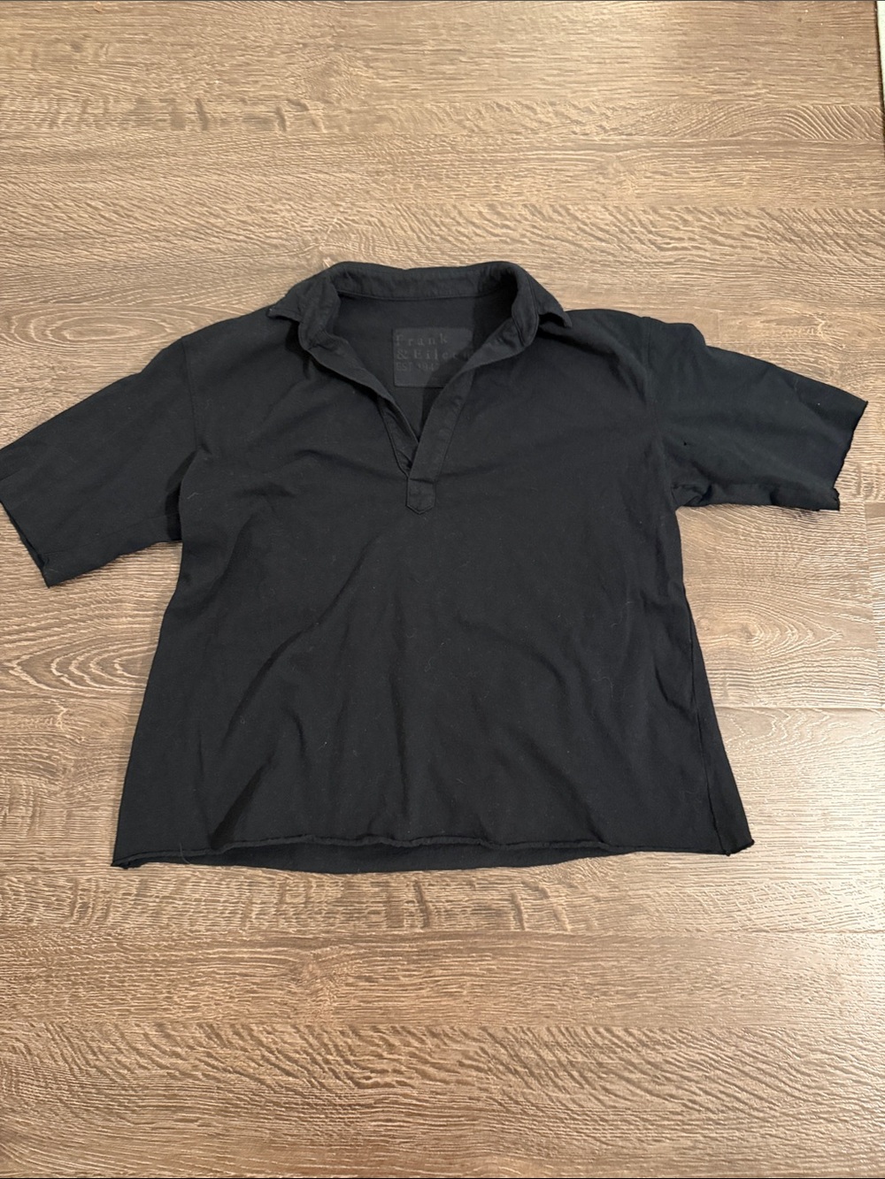 Frank & Eileen Popover Short Sleeve Henley Black Size XS
